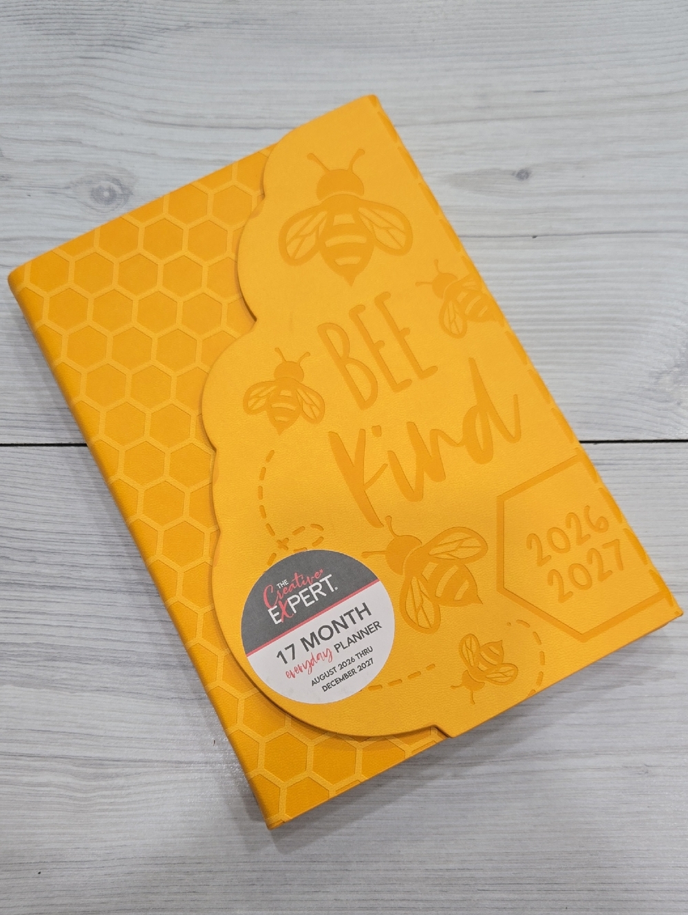 The Creative Expert 2026-2027 Bee Kind 17-Month Planner - Bright Yellow